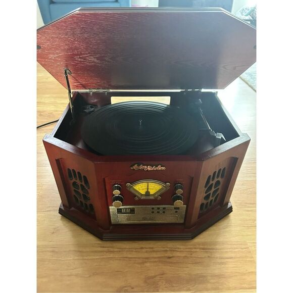 Anders Nicholson Wood Turntable Cassette CD Stereo System AM/FM Radio - Picture 1 of 6